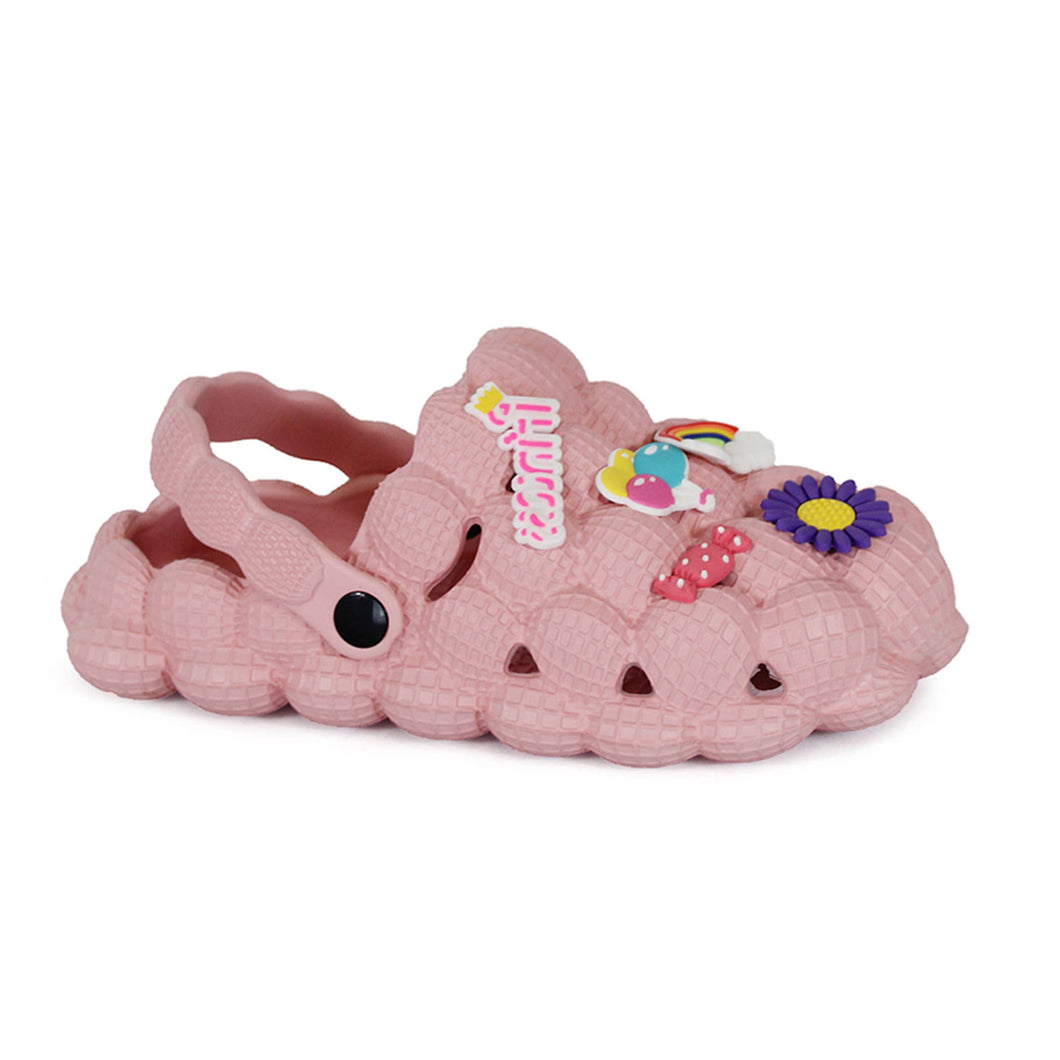 Krazy Kicks - Girls Bubble Pink Sandal with Badges  11M