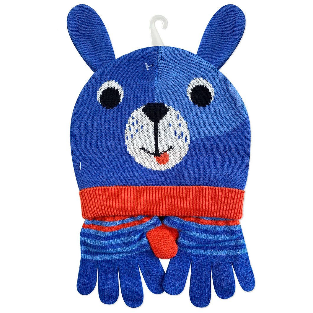 ZOOCCHINI - Toddler/Kids Winter Hat/Gloves Set - Dog